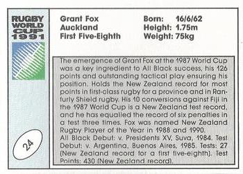 1991 Regina Rugby World Cup #24 Grant Fox Back